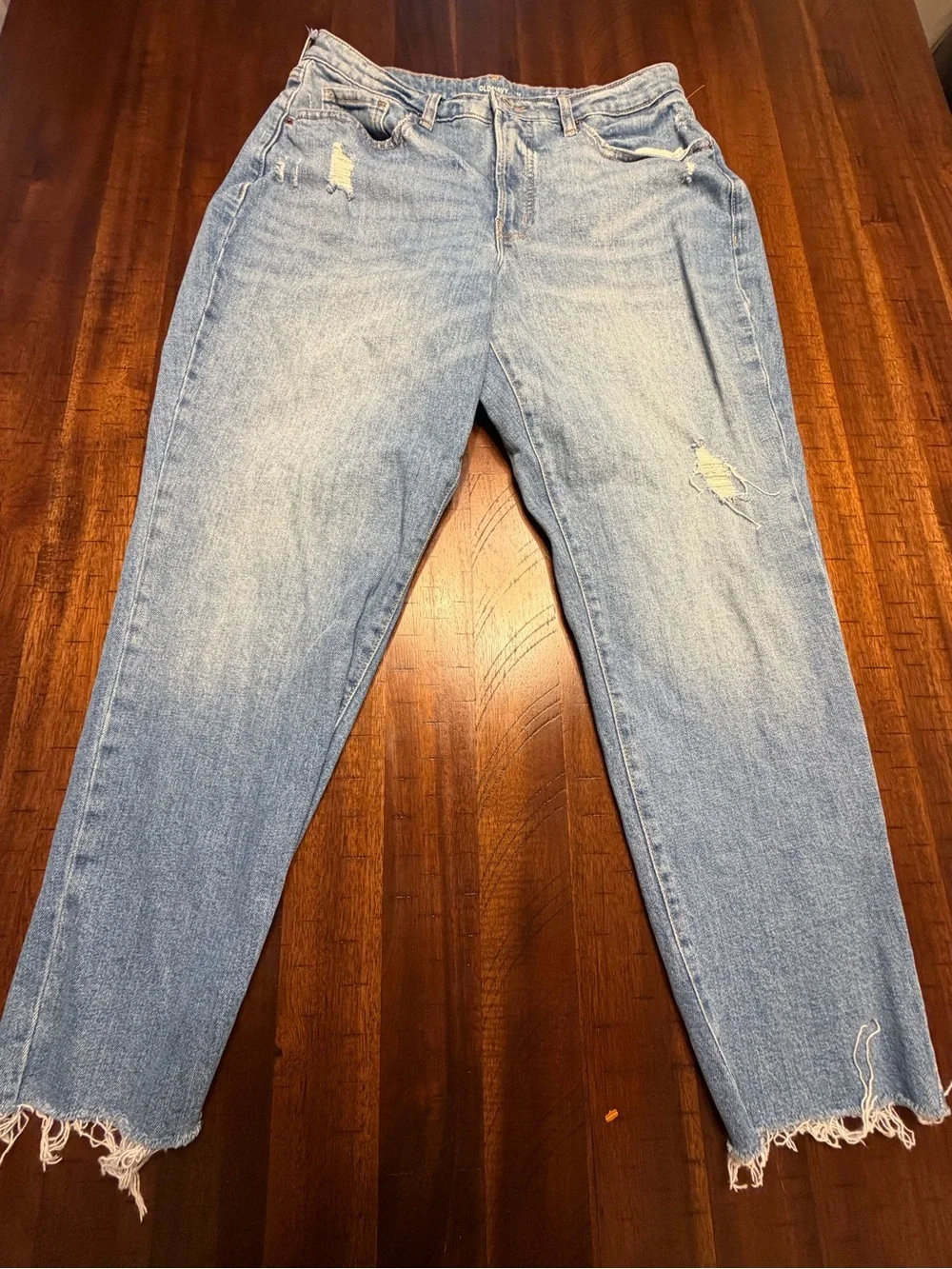 Old Navy Light Blue Distressed Boyfriend Jeans